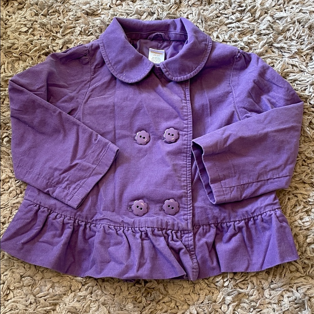 2013 Gymboree “Stylish Corgi” Flower Button Corduroy Jacket, Size 2T-3T